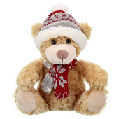Игрушка мягконабивная TM " Relana " Мишка в шапочке и шарфике, 20см